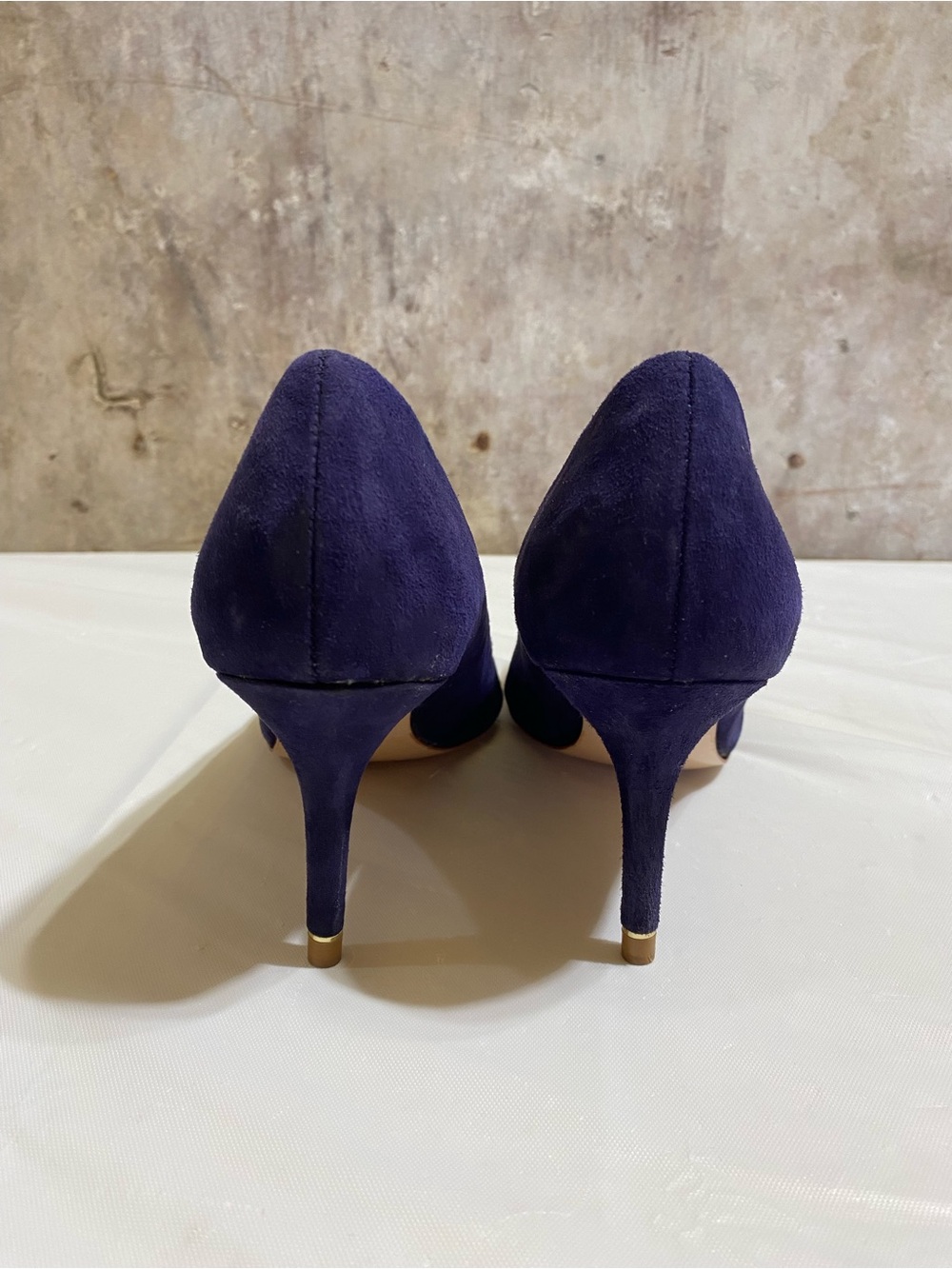 Classic Zara  Pointed-Toe Navy Suede Pumps - Women's Heels - Picture 4 of 7
